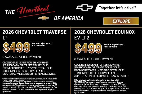 2026 Chevrolet Traverse LT & Equinox EV LT2