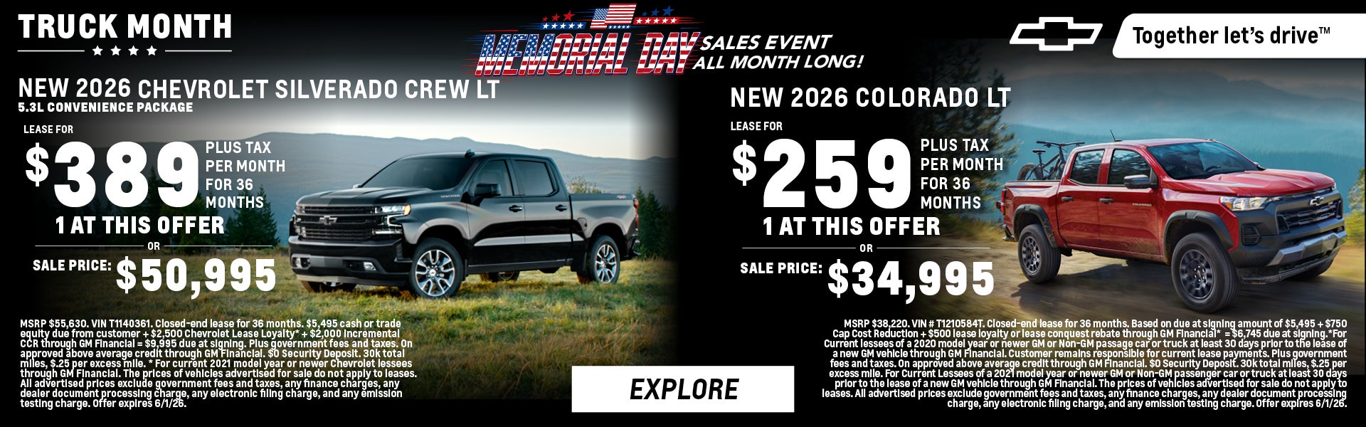 Memorial Day Sales Event