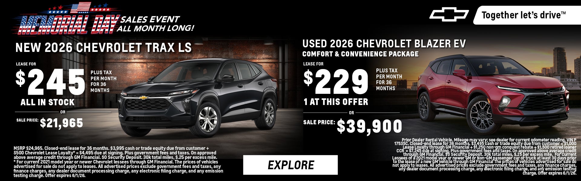 Memorial Day Sales Event