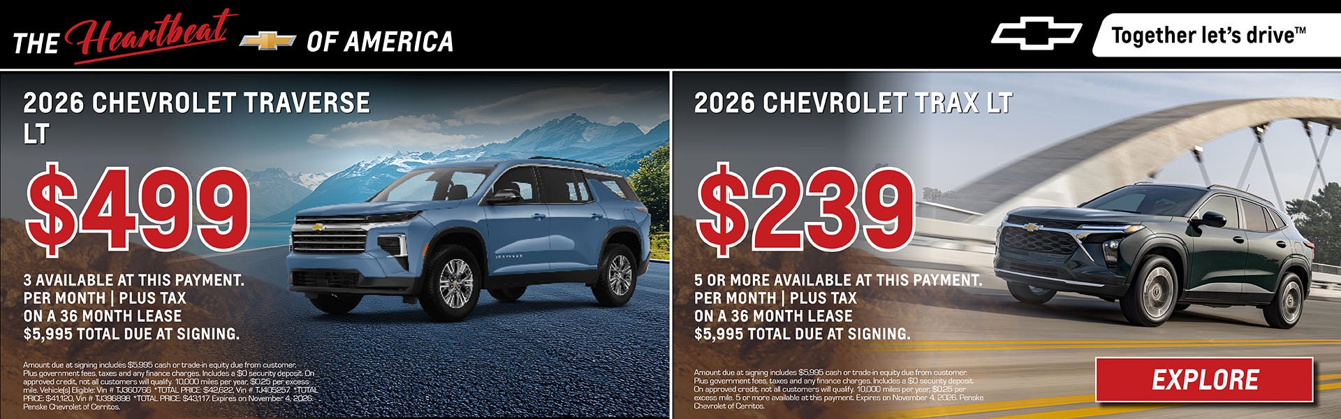 New 2026 Chevrolet Traverse and Trax