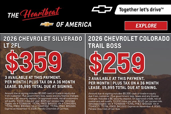 New 2026 Chevrolet Colorado and Silverado