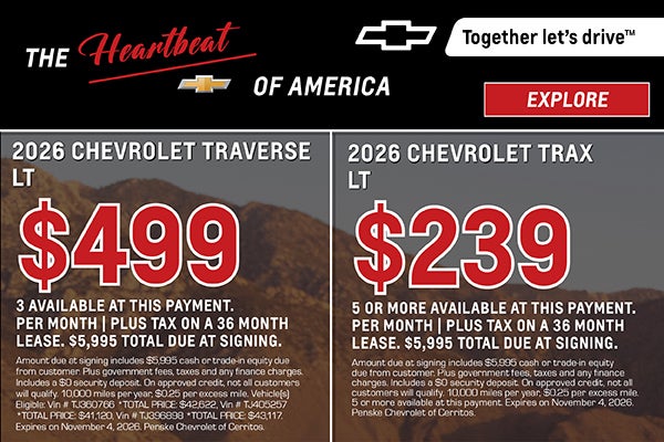New 2026 Chevrolet Traverse and Trax