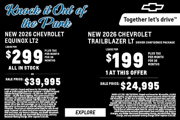 2026 Chevy Equinox and Trailblazer lease deals