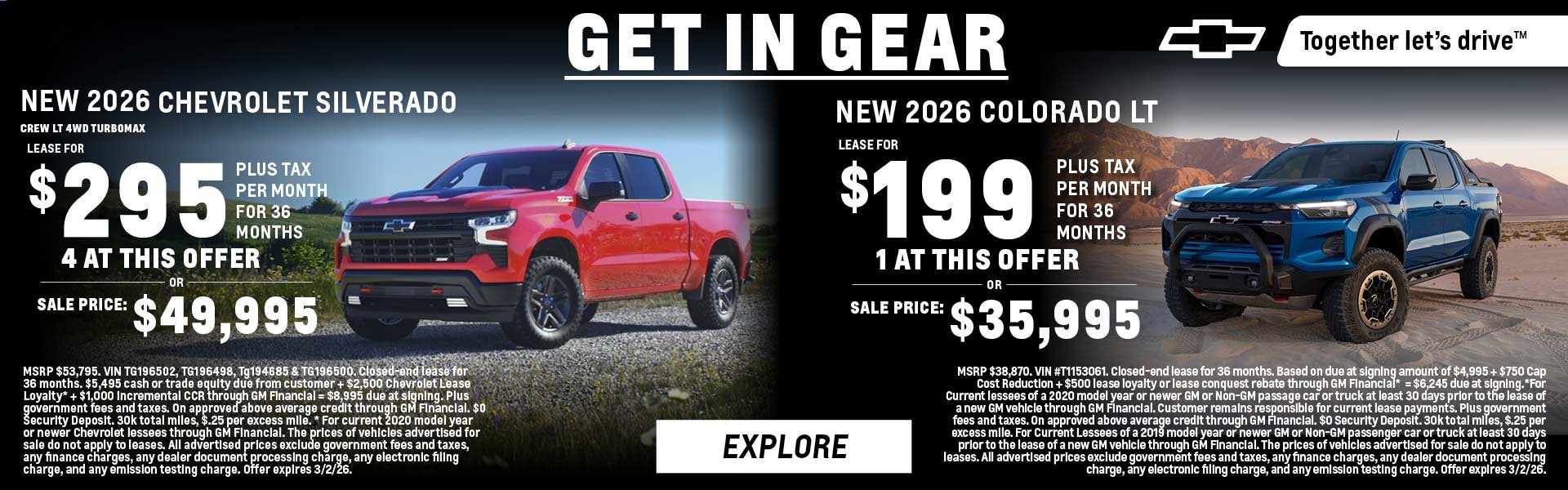 Get In Gear - New 2026 Silverado 1500 & Colorado