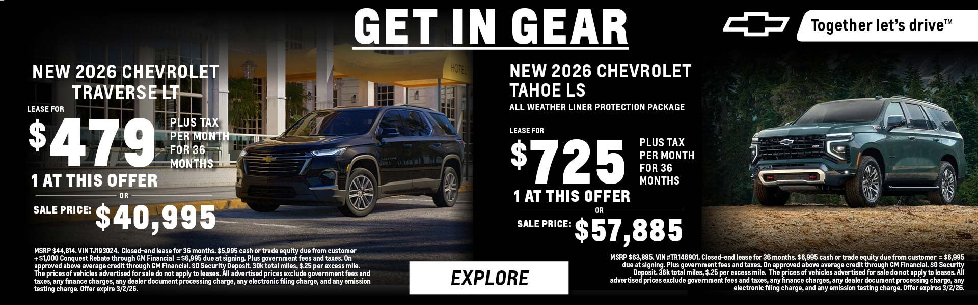 Get In Gear - New 2026 Traverse & Tahoe