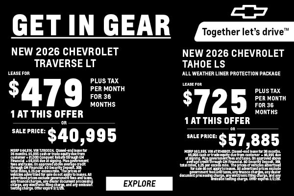 Get In Gear - New 2026 Traverse & Tahoe