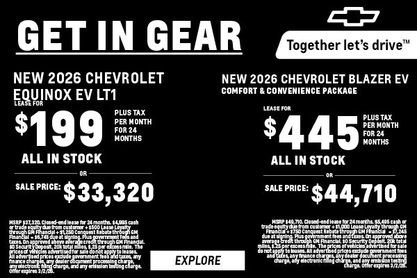 Get In Gear - New 2026 Equinox EV & Blazer EV